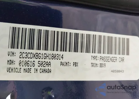 2016 Dodge Charger Se из США, поврежденный, VIN 2C3CDXBG1GH180314